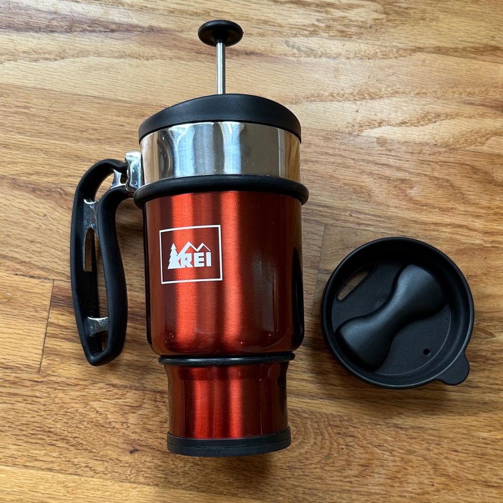 REI Burnt Orange Travel French Press Mug